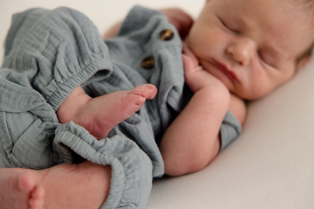 Detail shot of a newborn baby boy.