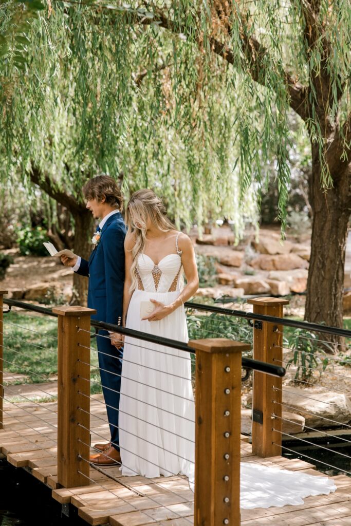 private vows at The Willows Lubbock wedding venue