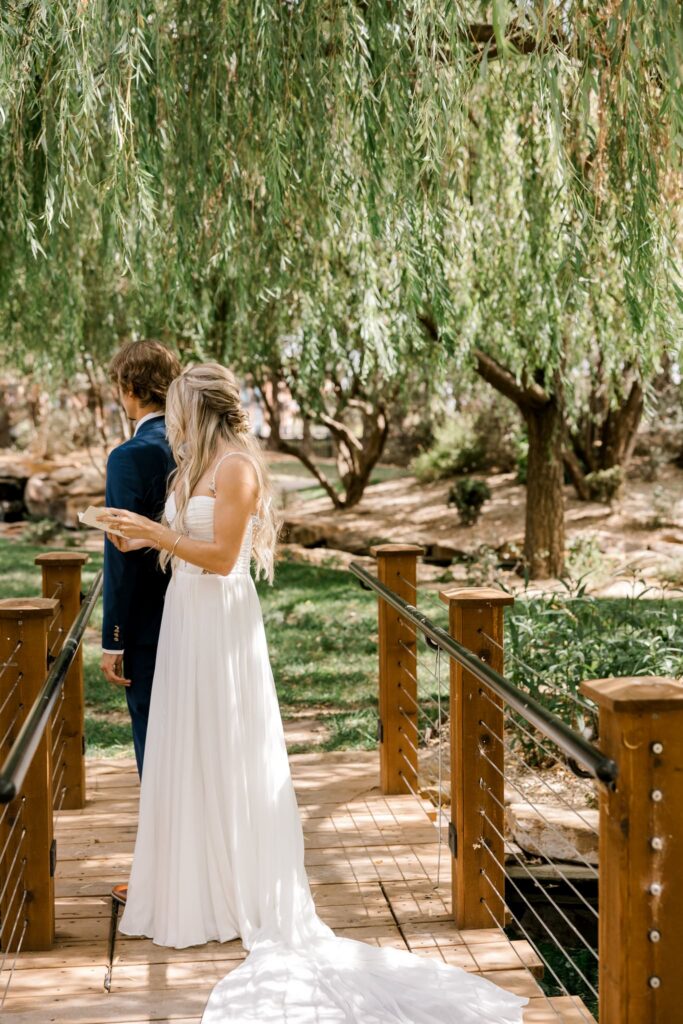 Reading of private vows between Bride and groom.