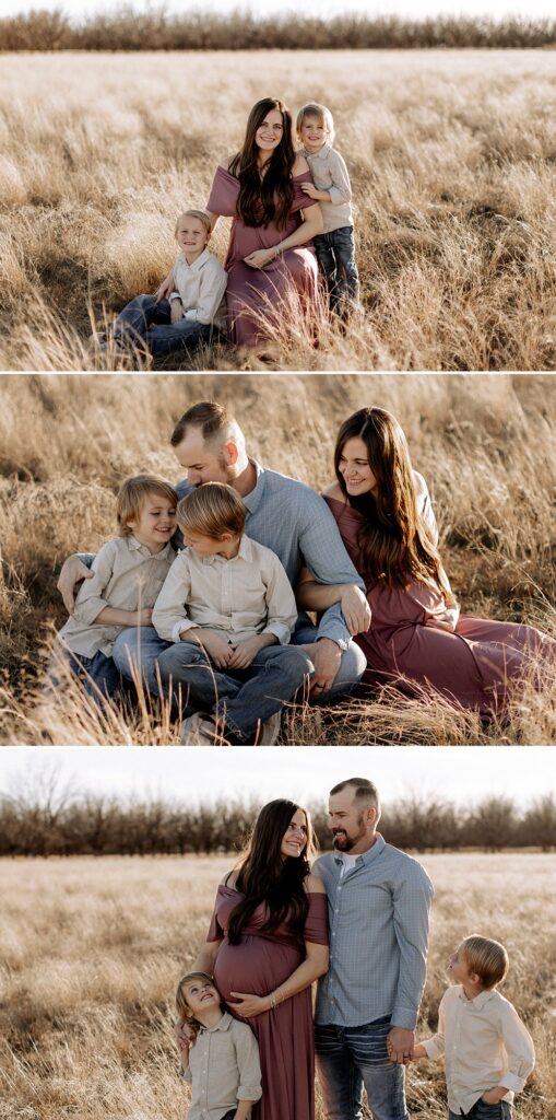 Family of four cuddled up on the ground during this maternity session. It is worth capturing every pregnancy.