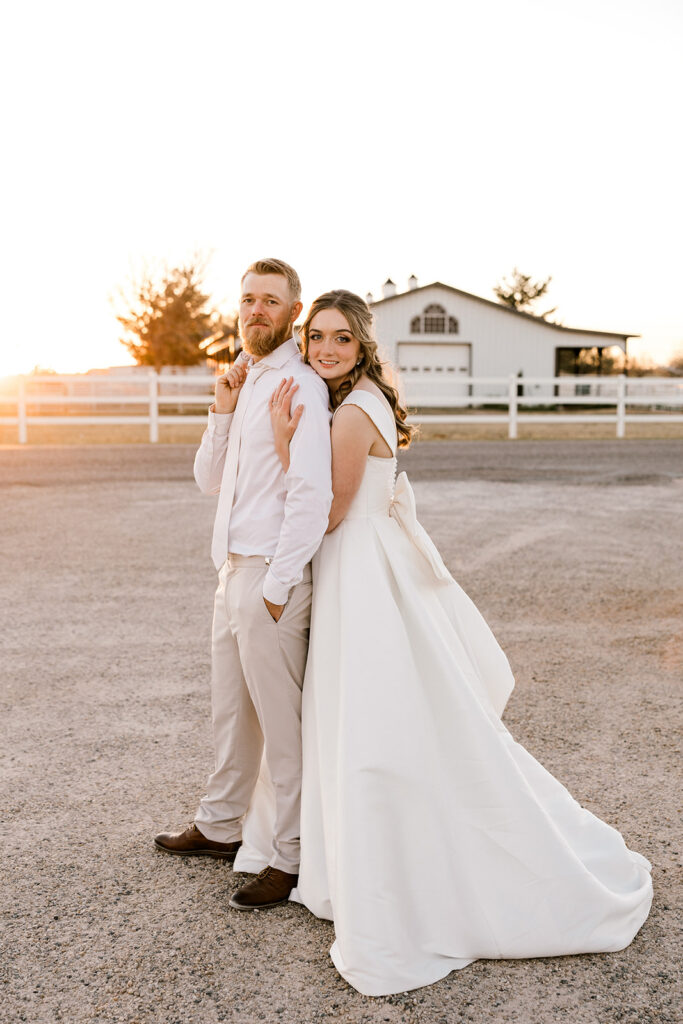 Bride and groom portraits during a Seminole, Texas wedding.
