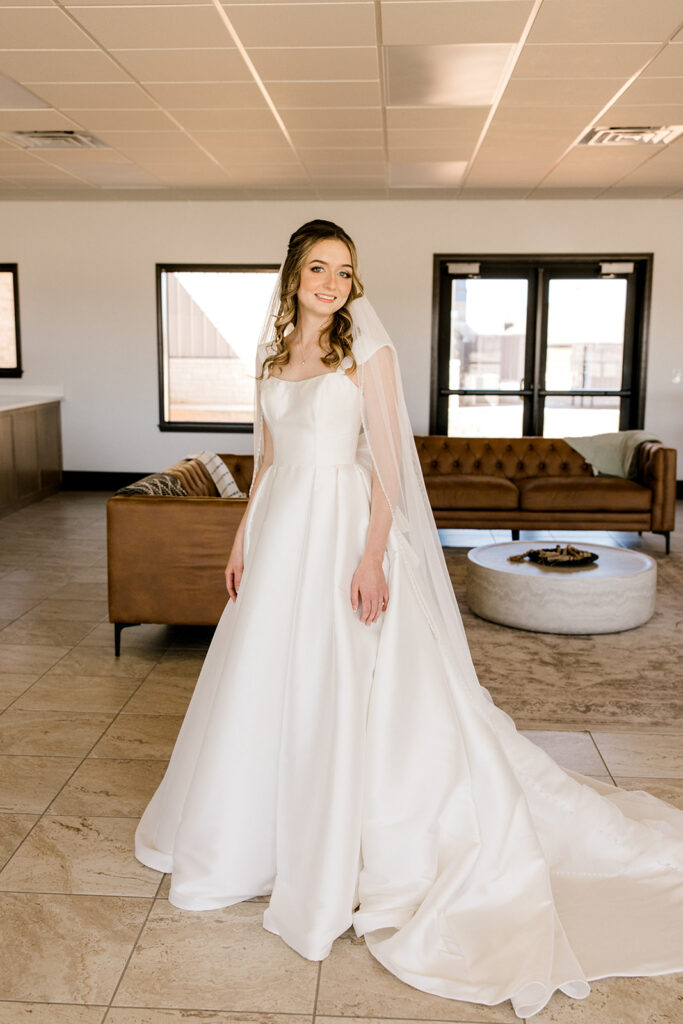 Bride at the Community Church in Seminole, Texas,