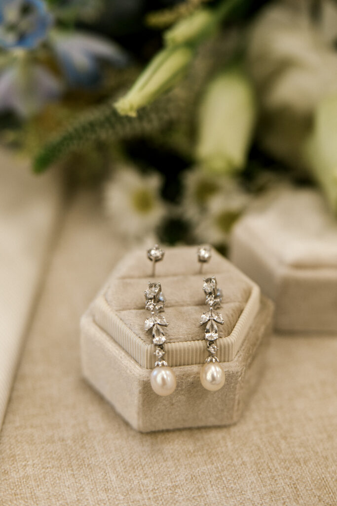 Detail shot of the earrings.