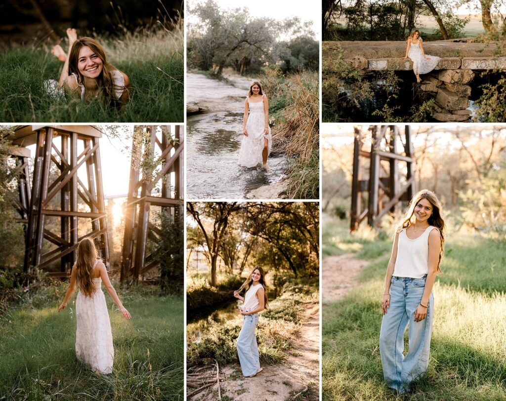 During this senior session a young lady is laying in a field of green grasses. Photo credits to Mary Wiebe Photography. 