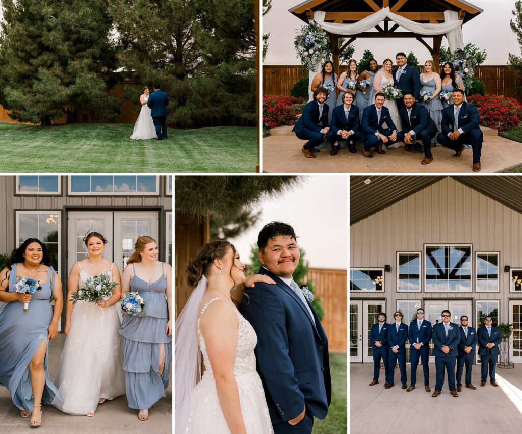 Bride is walking with her bridesmaids in this image, captured by Mary Wiebe Photography. 