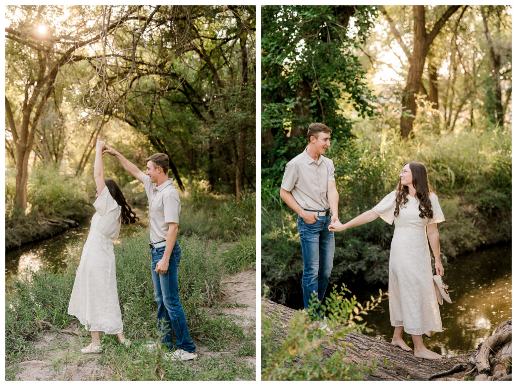 This almost married couple take a spin at Mackenzie Park in Lubbock, TX. Should you book an engagement session with Mary Wiebe too?